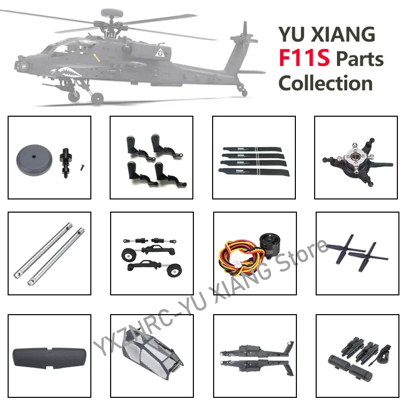 New Yxznrc F11s Apache 1:32armed Remote Control Electric Helicopter Spare parts Feathering Shaft Main Rotor Holder ESC  Motor