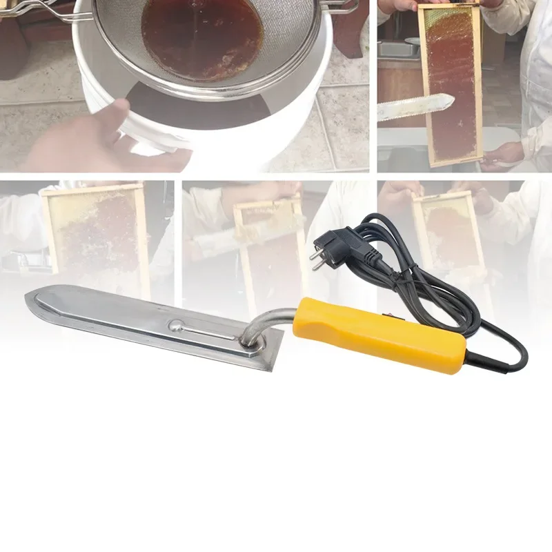 New plastic anti slip handle, electric honey cutter, ultra-thin blade, sharp blade with switch control, stainless steel cover