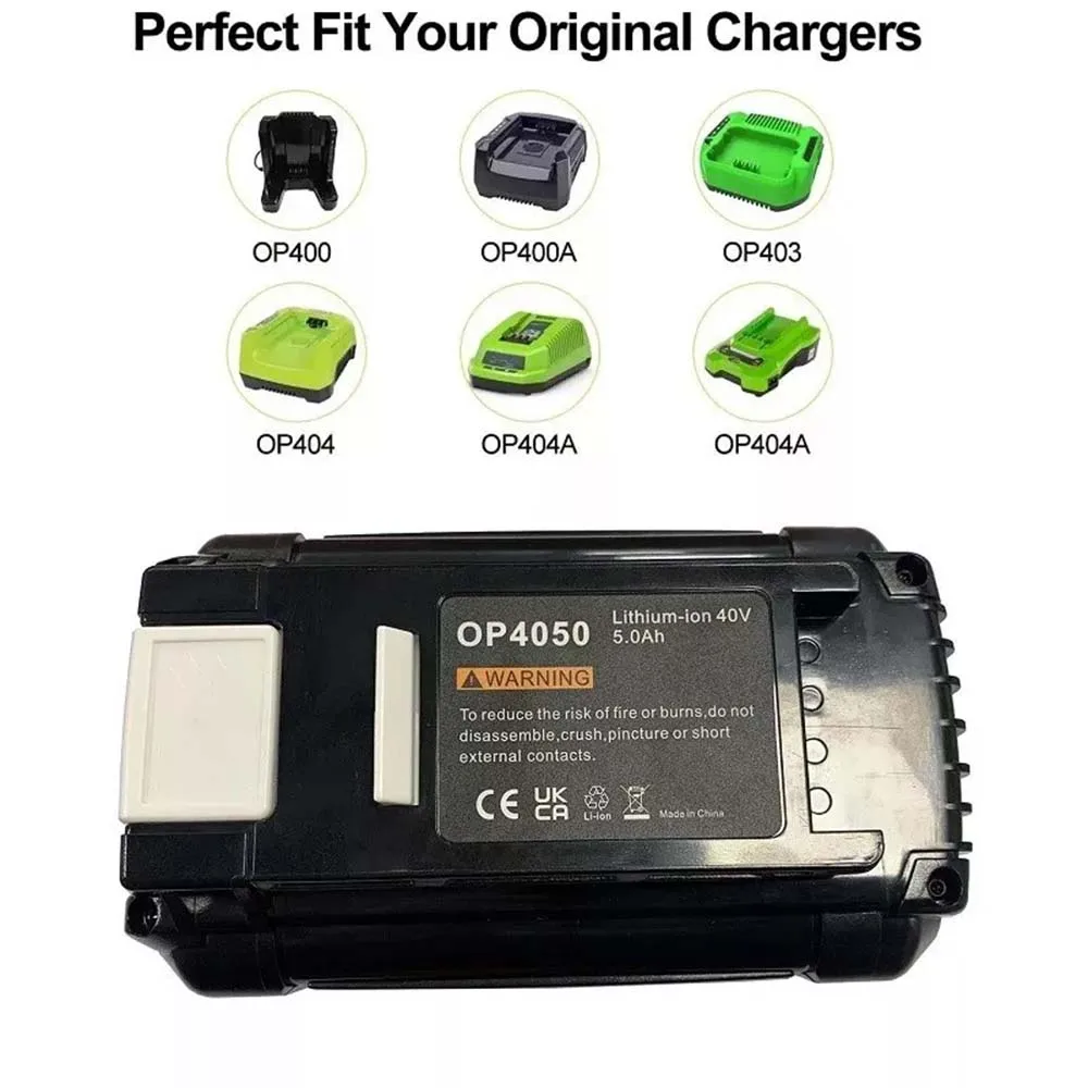 5.0Ah OP4050 OP4026 Battery Replacement for Ryobi 40V Lithium Ion Battery Compatible with OP4040 OP4030 OP4060A