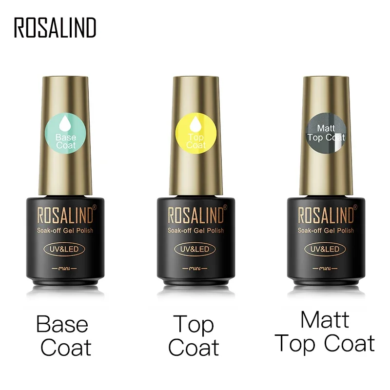 ROSALIND 5ML Smalto per unghie gel colorato Crackle Base in gel Top Coat per Nail Art Design unico Necessita di cura UV/LED