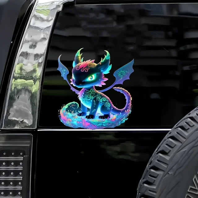 1PC Urocze kolorowe naklejki motocyklowe Dragon na zbiornik paliwa Wodoodporny filtr przeciwsłoneczny DIY Zderzak bagażnika samochodowego Okna Naklejki winylowe