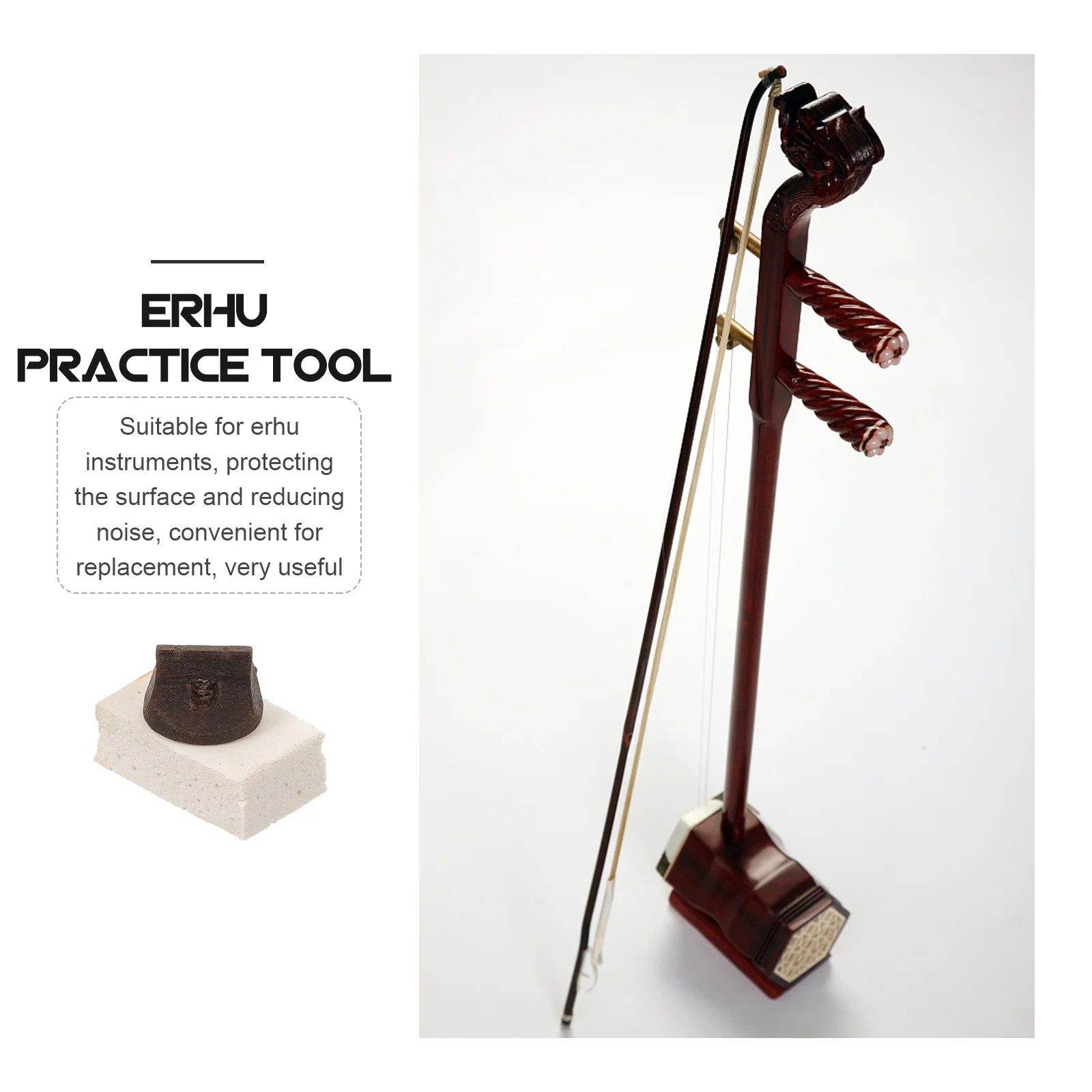 

10 set Erhu Bridge Wood Replacement Parts For Chinese Traditional Violin Practice Tool Quiet Damper Musical Instrument