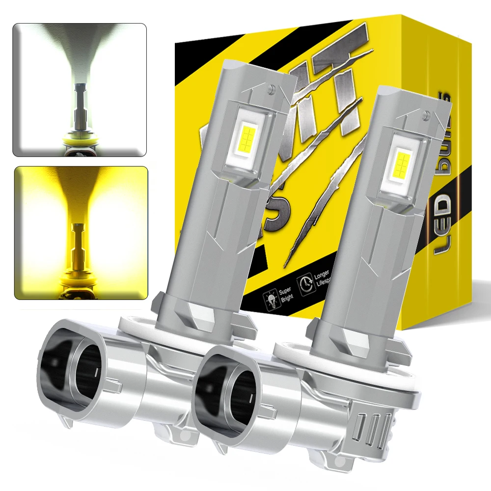 BMTxms 2Pcs H27W/2 881 LED H27/2 880 H27W H27 Led Bulbs Car Fog Light DRL Daytime Lamp CSP Yellow White For Hyundai Kia Nissan