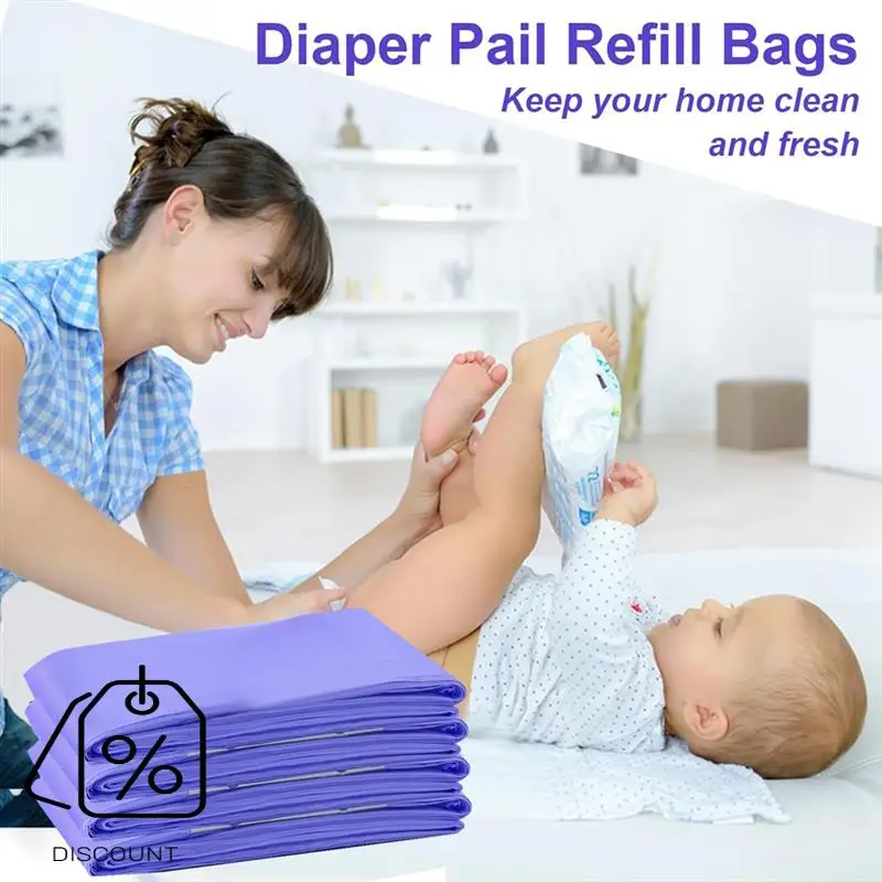 AA81-Diaper Pail Refill Bags For Dekor Plus Diaper Pail Refills 4 Pack Extra 12% Length,Holds Up To 2668 Diapers,30% Thicknes