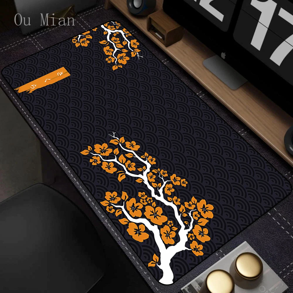 Large Gaming Mouse Pad Japan Sakura Desk Mat Non-Slip Rubber Computer Keyboard Mats Game Mouse Mat Pink Cherry Blossom Mousepad