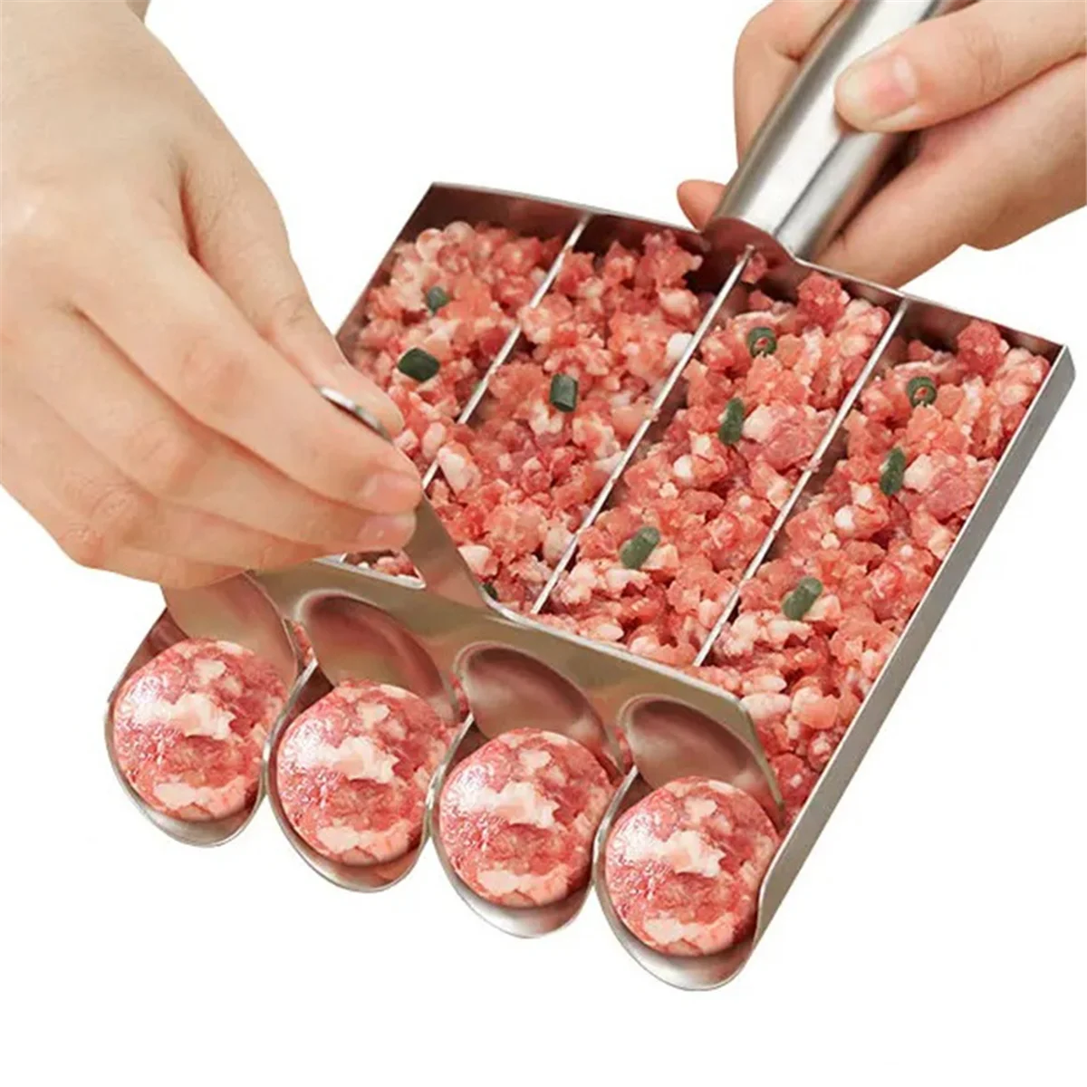 Meatball Maker+Cutting Spade Multifunction Meatball Scoop Maker Stainless Steel Kitchen Manual Meatball Making Tools A