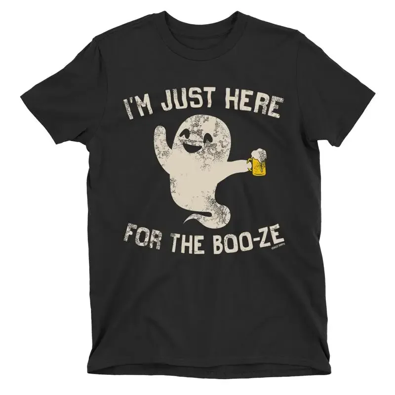 Halloween Costume T Shirt Here For Booze Party Fancy Dress