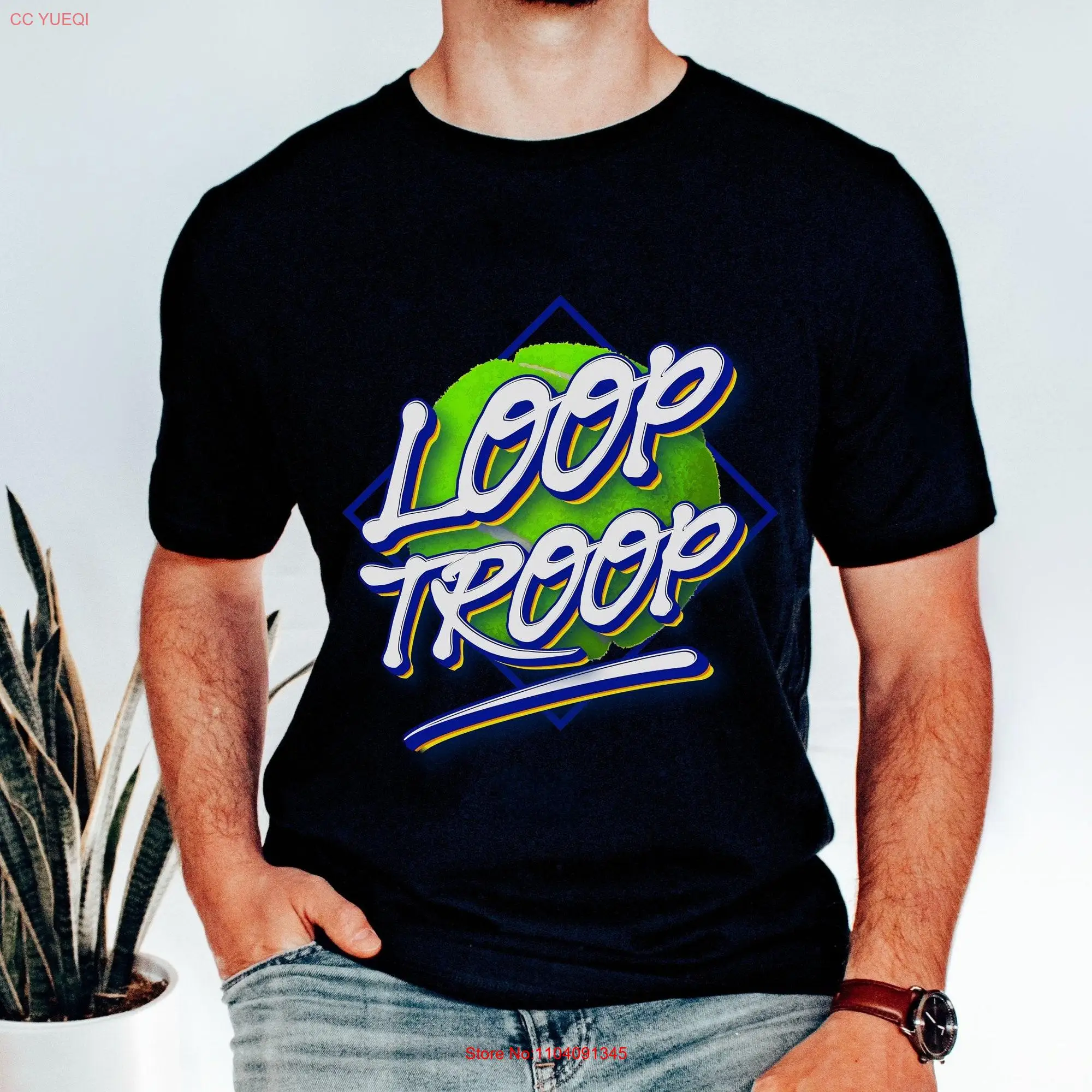 Loop Troop Tennis T shirt Crew Club Game Day long or short sleeves