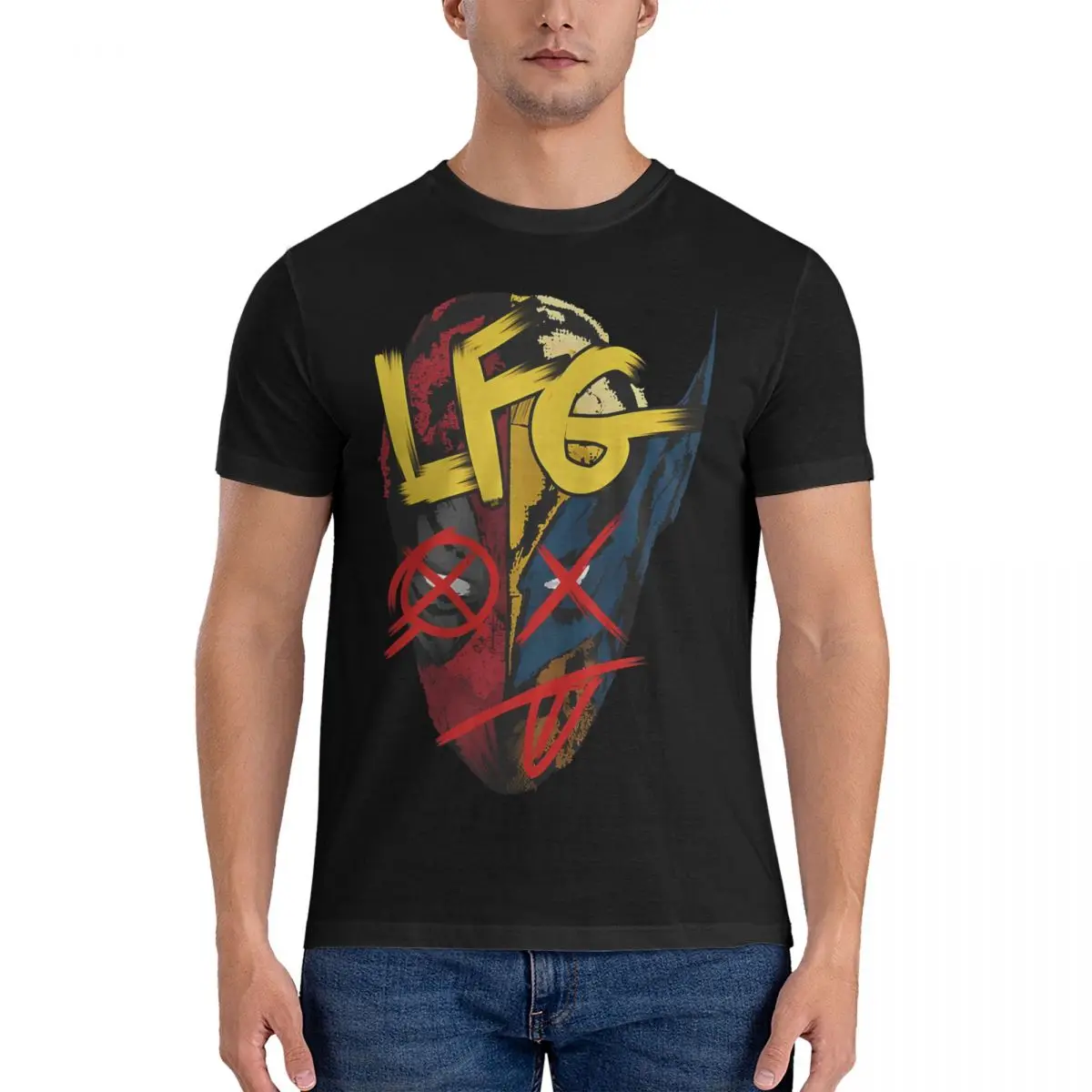 Humorous LFG Journal T-Shirts for Men Crewneck Pure Cotton T Shirt Marvel X-man Deadpool & Wolverine Short Sleeve Tees Unique