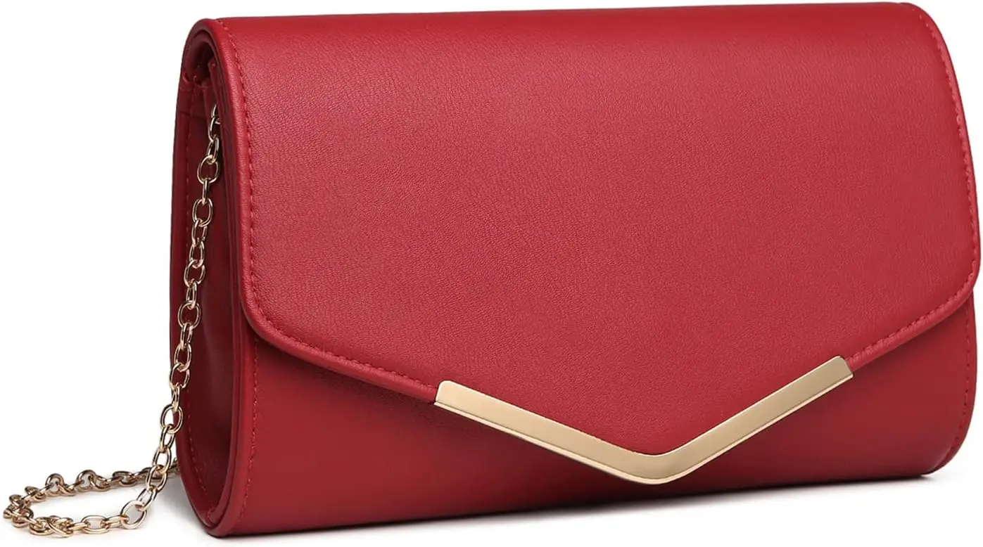 Miss Lulu Elegante Damen-Clutch mit abnehmbarer Kette, modische Abendtasche für Hochzeit und Party, kleine praktische Umhängetasche
