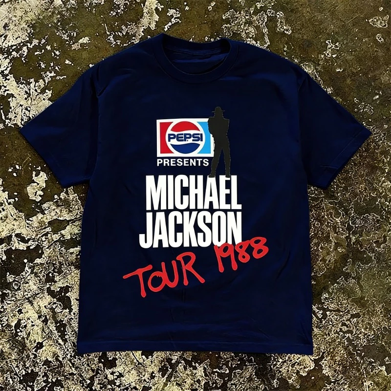 Michael Jackson Tour 1988 bedrukt Amerikaans ademend comfortabel streetwear T-shirt van hoge kwaliteit Y2k Ins