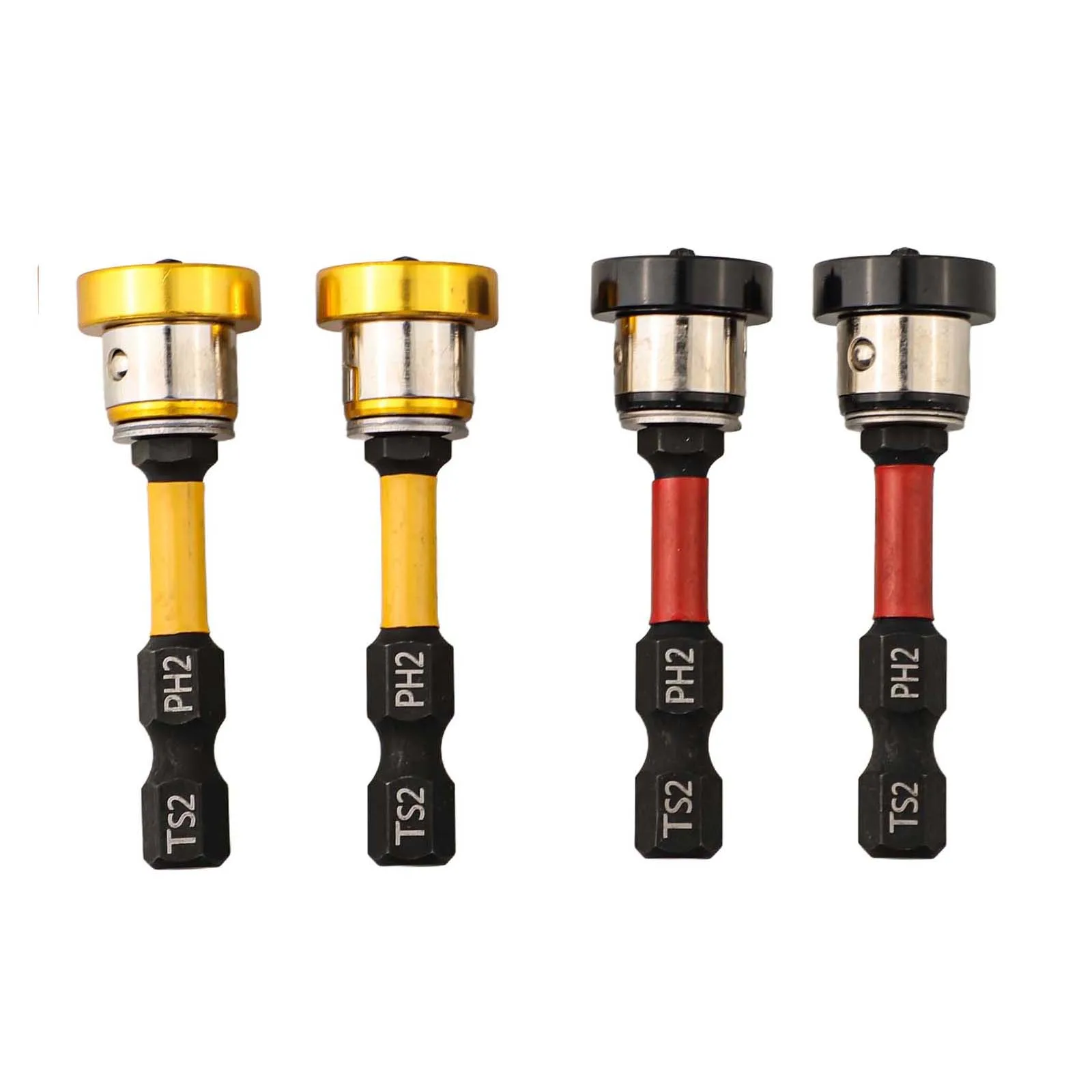 4pcs 50mm Positioning Screwdriver Bit Magnetic Collar Gypsum Board Magnetic Hex Screwdriver Drywall Screwdriver Bit      New