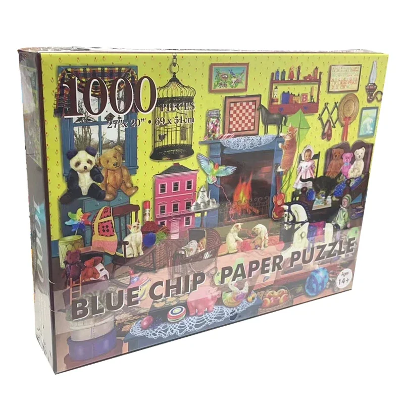 Hoge kwaliteit 69x51cm puzzel speelgoed blauwe kaart 1000 stukjes blauwe kaart warm huis volwassen gebouw landschap Praag olieverfschilderij puzzel