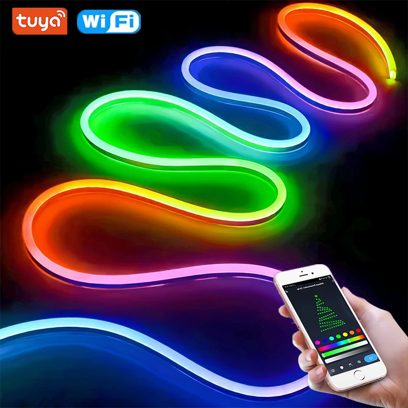 Waterproof RGBIC Neon Led Strip 84LEDs/m WiFi/Bluetooth/Remote Control EU AU UK US Plug Dream Full Color Room Decor Neon Light