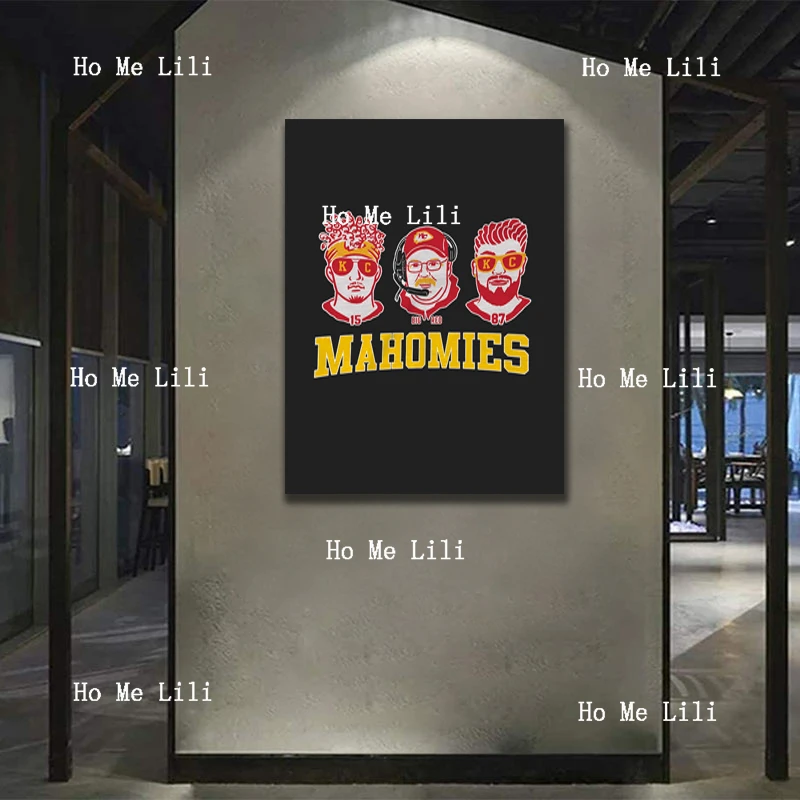 Mahomies Kc Futbol Mahomes Chiefs Kansas Şehir Hediye Oturma Odası Dekor Için Tuval Duvar Sanatı Yağlıboya