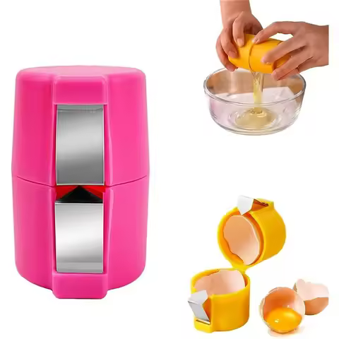 Egg Separator Household Stainless Steel Easy-to-clean Handheld Egg Shell Crusher Kitchen Convenient Quick Egg Opener Egg Cutter