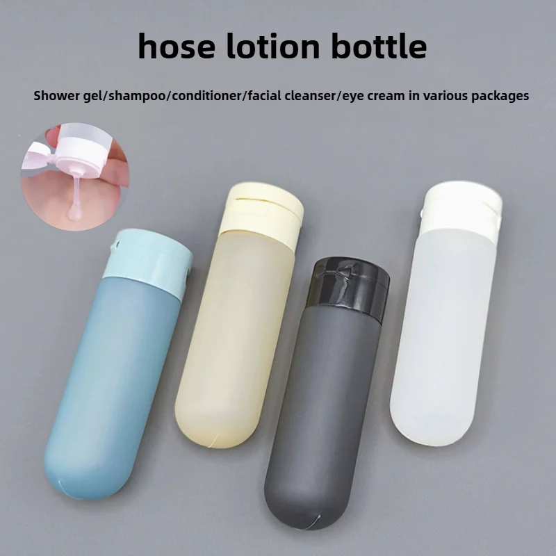 60ml詰め替え式スクイーズボトル、ステッカー付き、洗顔料、シャンプー、シャワージェルに最適、旅行に必須