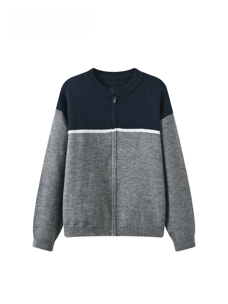 

CaraCLUB plus Size round Ne Long Sve Knitted Sweater Women's Vintage Contrast Color Slimming College Sle Top