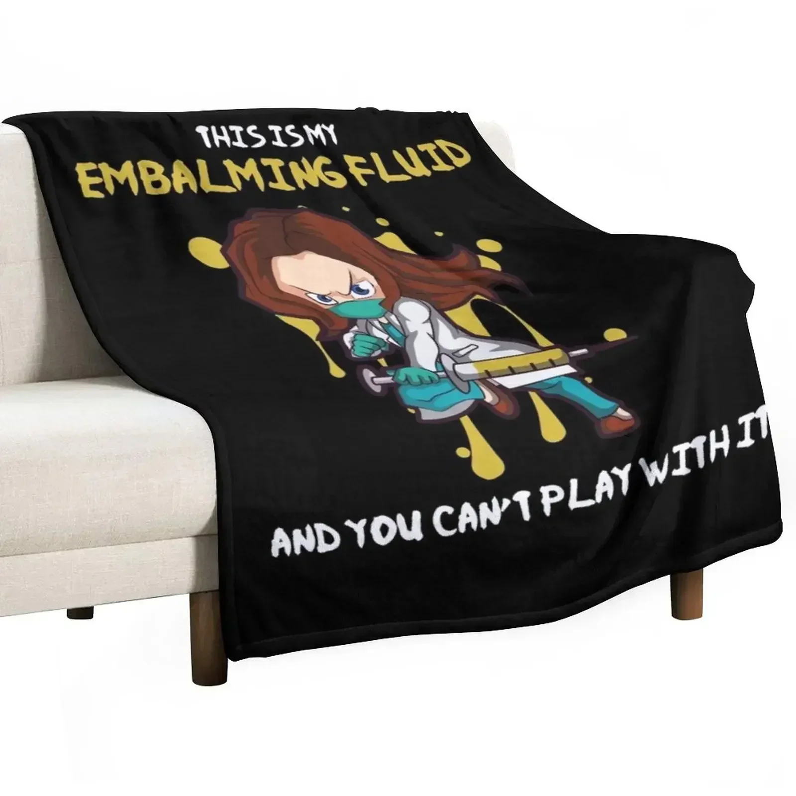 

Embalming Fluid Funny Morticians Mortuary Students Gift Throw Blanket Retros Bed Decoratives Blankets