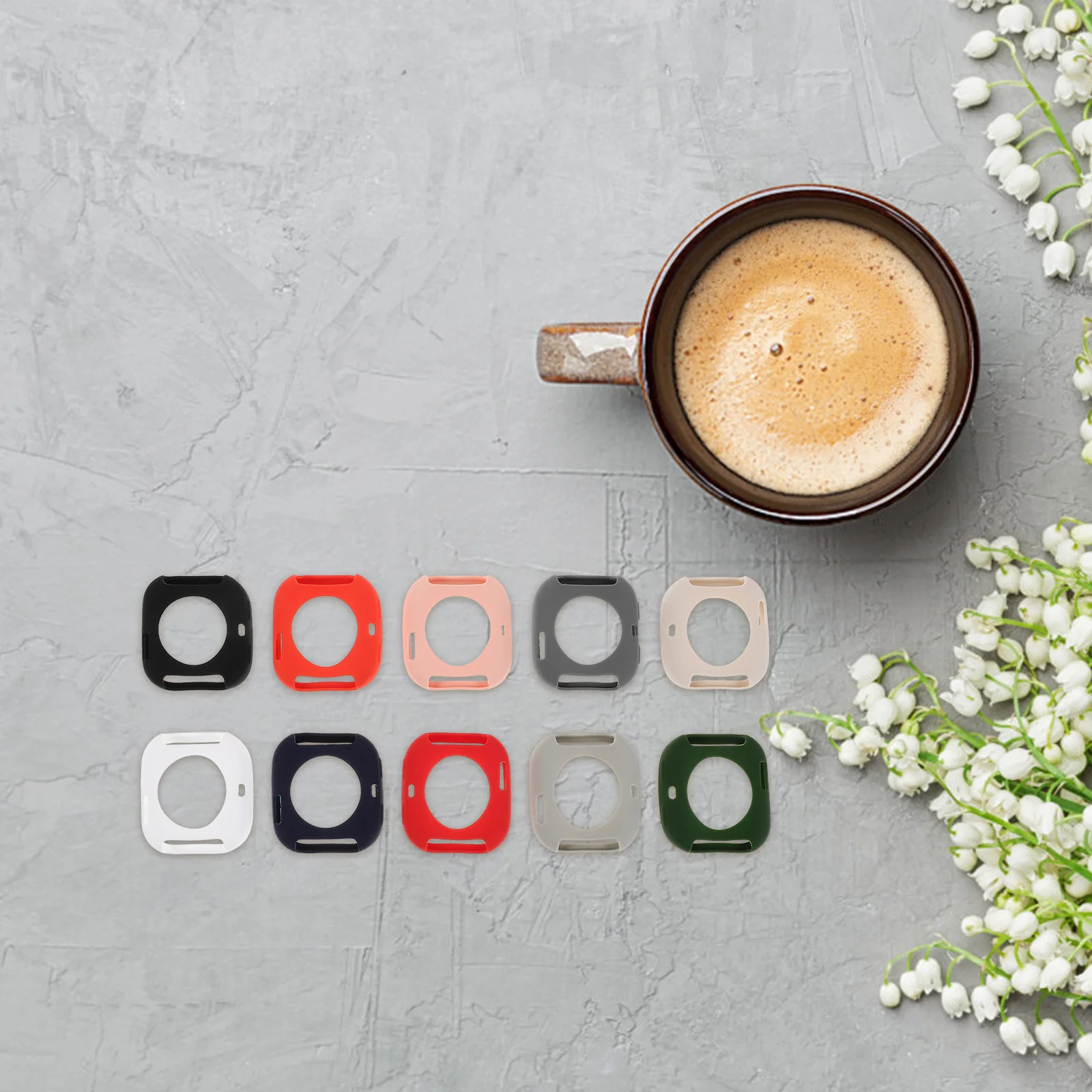 10Pcs Silicone Smartwatch Protective Covers Hollow Detachable Reusable Case Anti-Scratch Anti-Shock Compatible for Amazfit Bip6