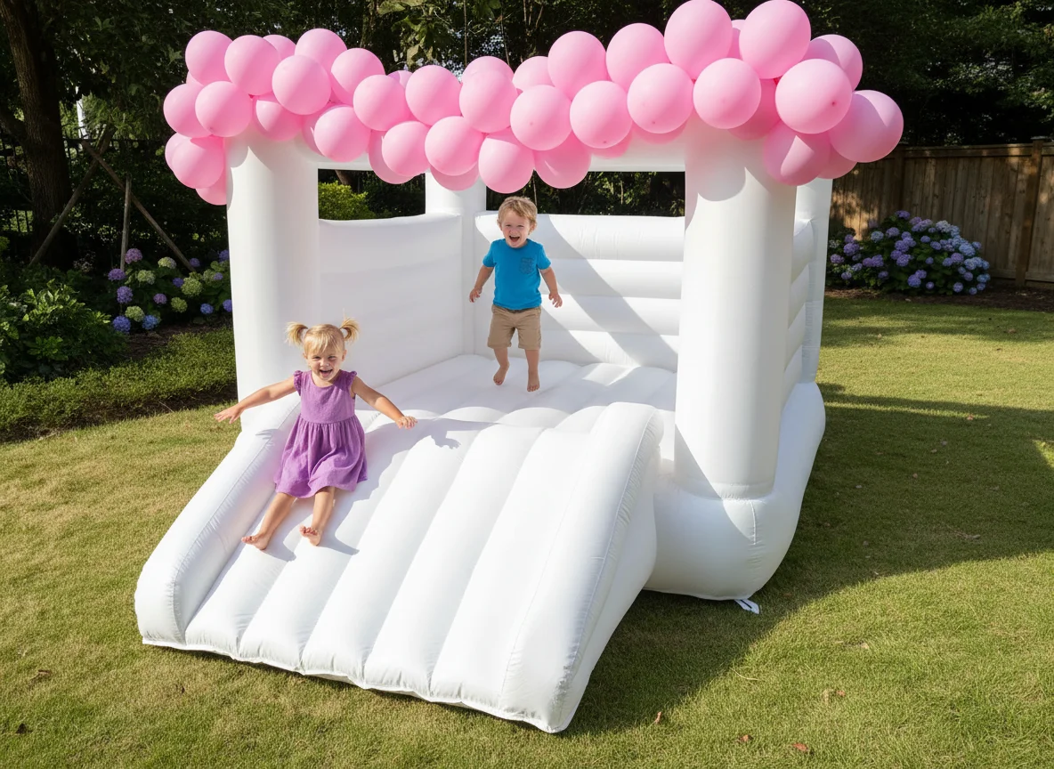 Neu eingetroffen: Weiße Hüpfburg 12' Oxford White Bounce House, anwendbar für Geburtstags-/Halloween-/Weihnachtsparty-Event