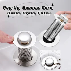 Multifunctional Floor Drain Filter Pop-Up Bounce Core Basin Drain Stopper Hair Catcher Shower Sink Strainer Bathroom Accessory