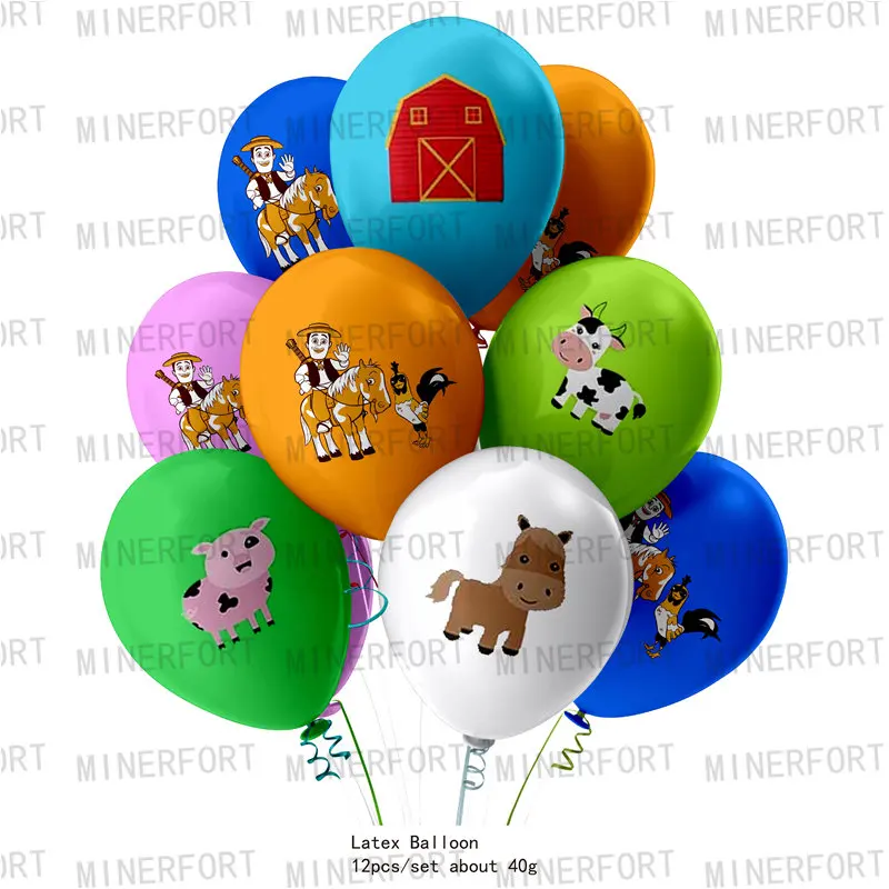 La Granja Zenon Party Decoration Supplies Cow Balloons Happy Birthday Banner Dream Rangeland Farm Animal Pet Decor Tableware Toy