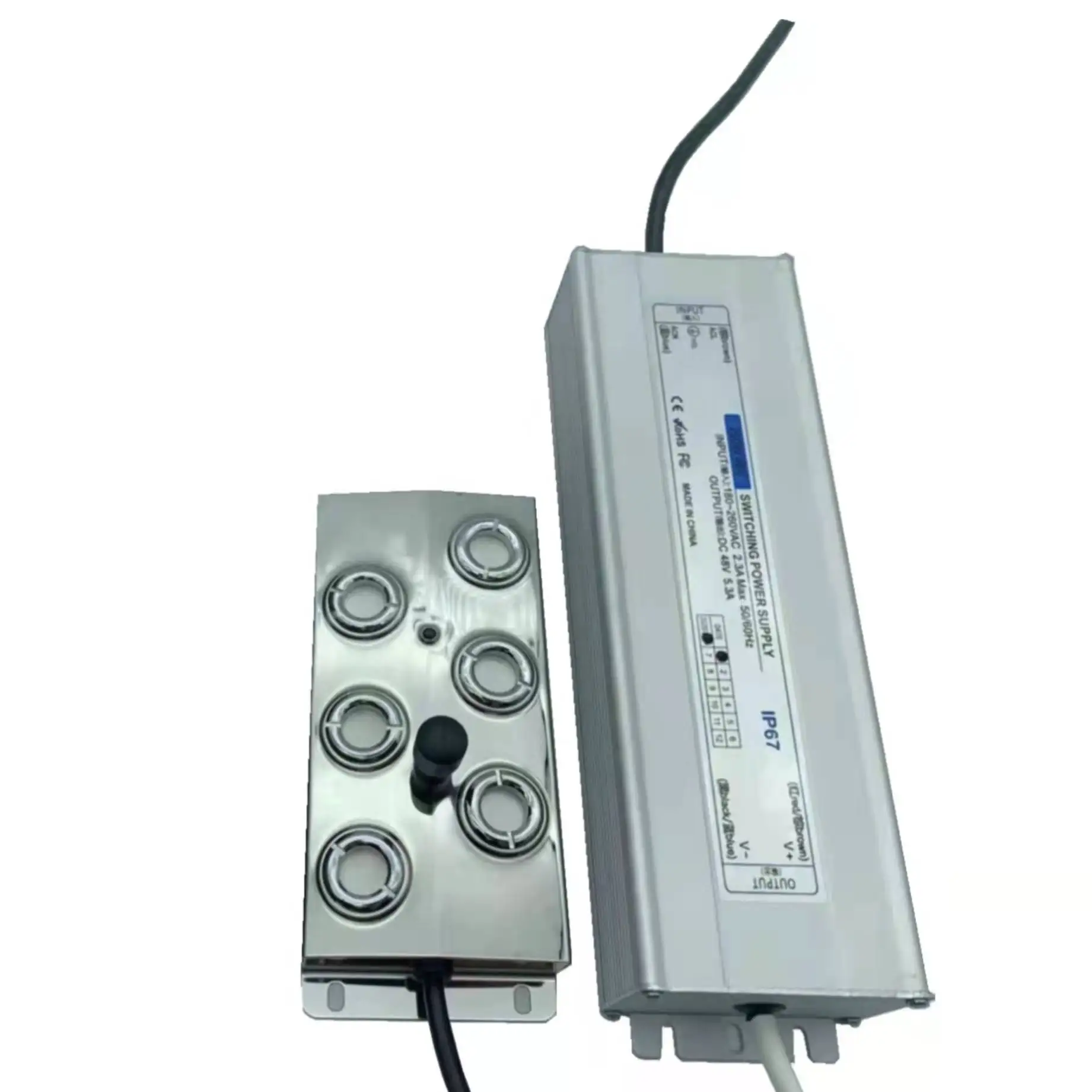 Humidificateur à ultrasons avec alimentation, 10/12 têtes, plaque d'atomisation, brumisateur de pulvérisation industriel, piscine de paysage, sécuritaires à poissons