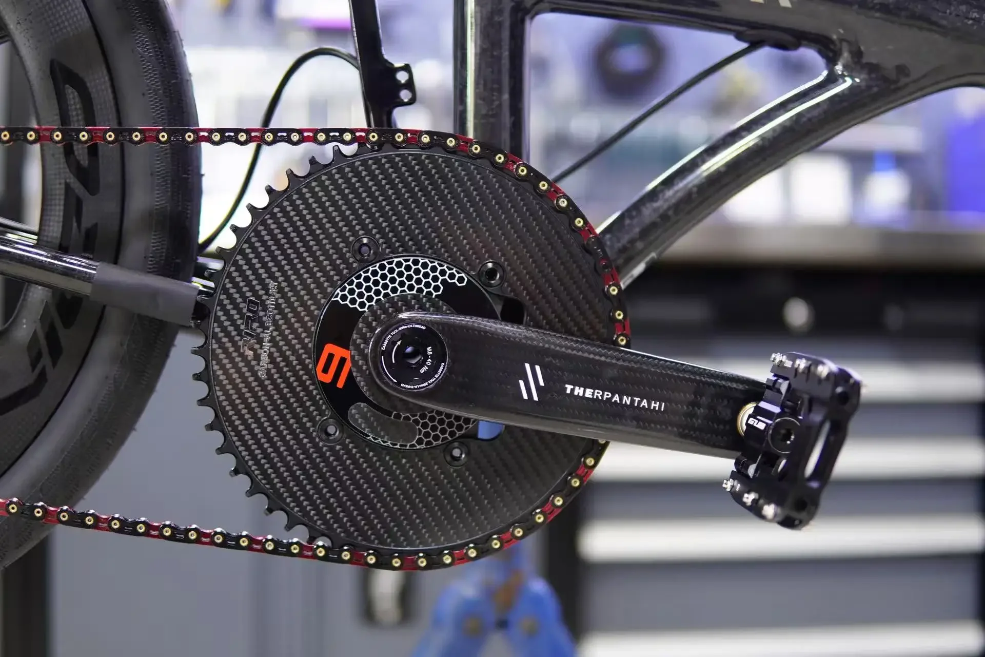 Rennrad-Kurbelgarnitur aus Kohlefaser 165/167,5/170/172,5mm Faltbare Fahrradkurbel BCD 110 Titanlegierung Achse 24mm Für Shimano Kurbeln – Detail 24