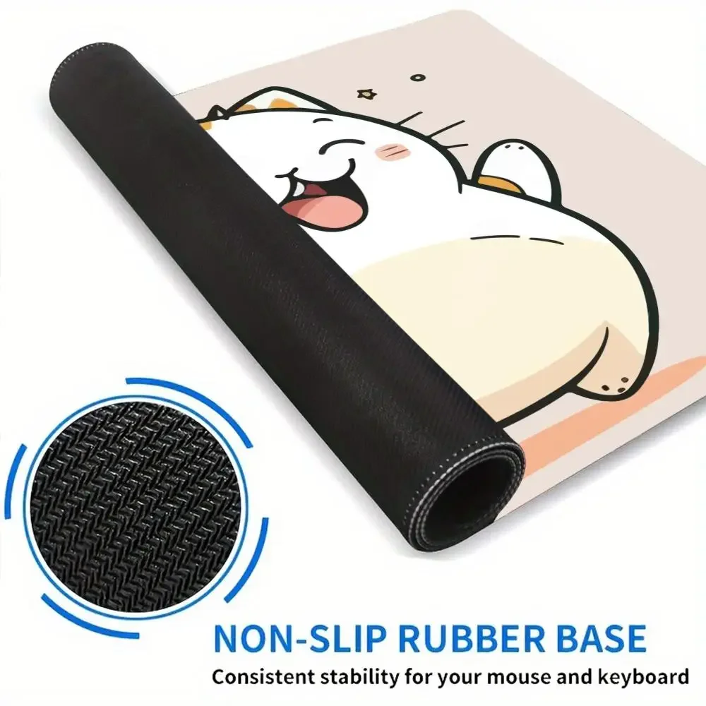 Alas Mouse Anak Kucing Lucu Lucu 40X45Cm Alas Meja Permainan Kantor Komputer Persegi Besar Alas Mouse Karet Antiselip Alas Meja Dekorasi Kecil