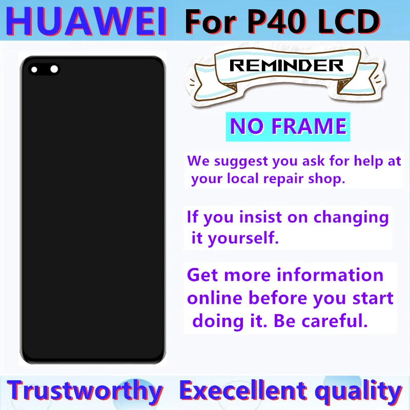 AMP;ED TFT 6.1'' P40 Display Screen With Frame For HUAWEI P40 ANA-AN00 TN00 NX9 LX4 LCD Display Touch Screen Digitizer Assembly