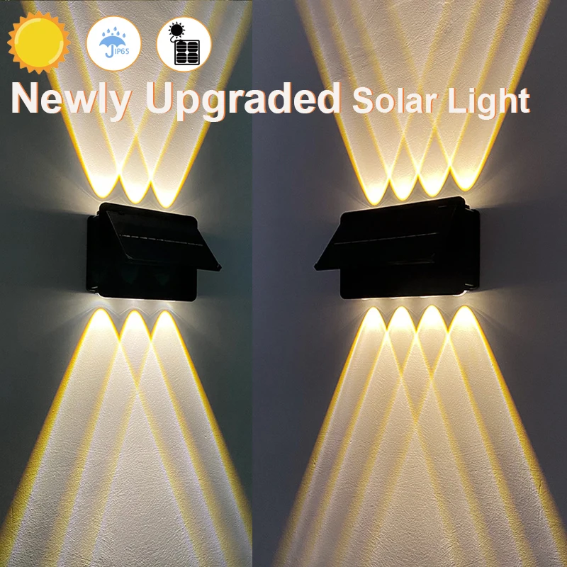 

Upgraded Foldable Solar Wall Lamp Outdoor Waterproof Sunlight Powered Light UP and Down Illuminate Garden Courtyard Decoration