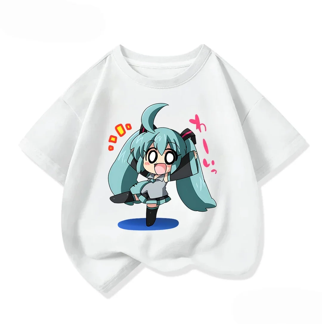 Breathable Children Short Sleeve T Shirt Simple Fashion Vibe Hatsune Miku Design Skin Friendly Wear 3 14 Years