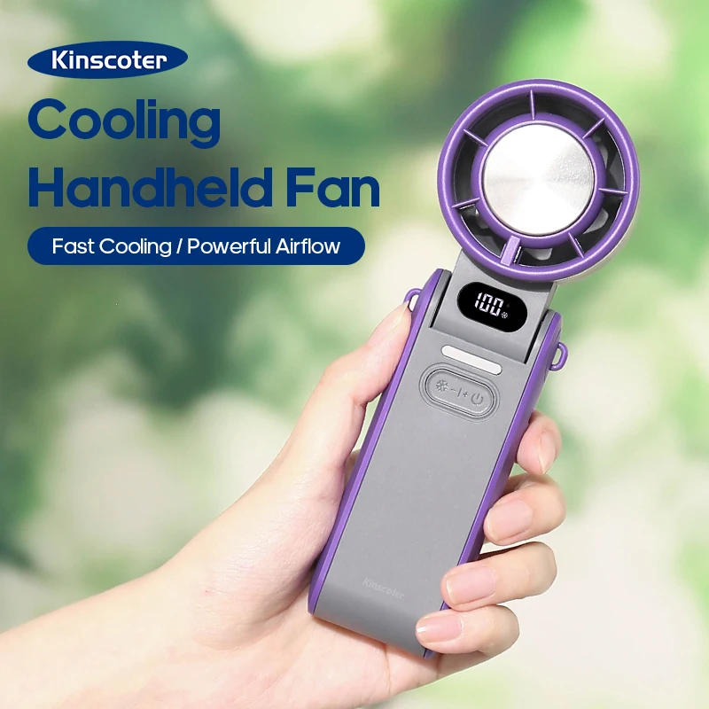 KINSCOTER Outdoor Faltbarer Tragbarer Handventilator Mini-Kühlventilator Wiederaufladbar 3600mAh 100-stufige Freie Steuerung Hochgeschwindigkeits-Turboventilator