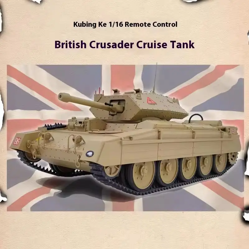 Kit de modelo de tanque británico de tanque Rc 1/16, modelo de ensamblaje militar de la Segunda Guerra Mundial móvil 360 ° Modelo de aleación de torreta y pista, juguete de regalo de exhibición para coleccionar