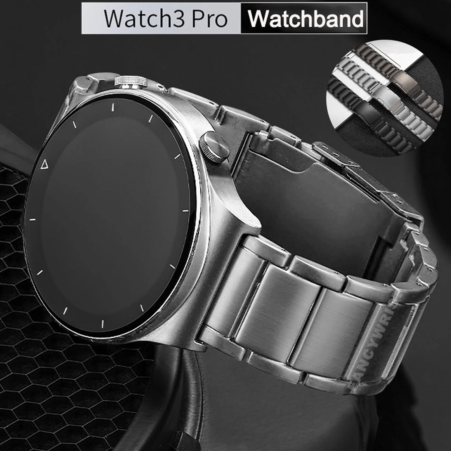 Luxury Titanium Metal Strap for Huawei Watch 3 Band GT 2 Pro GT2 22mm Steel Band for Samsung Watch 3 45mm S3 Business Bracelet