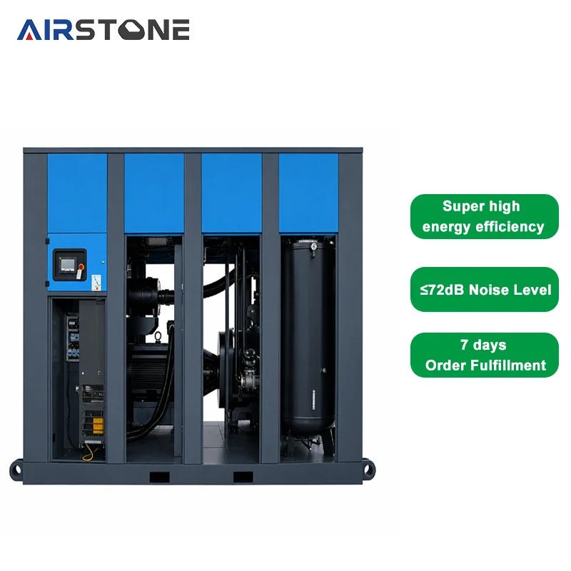 315kW 420HP Two Stage Permanent Magnet Variable Frequency Motor Screw Air Compressor High Efficiency Energy Saving Industrial