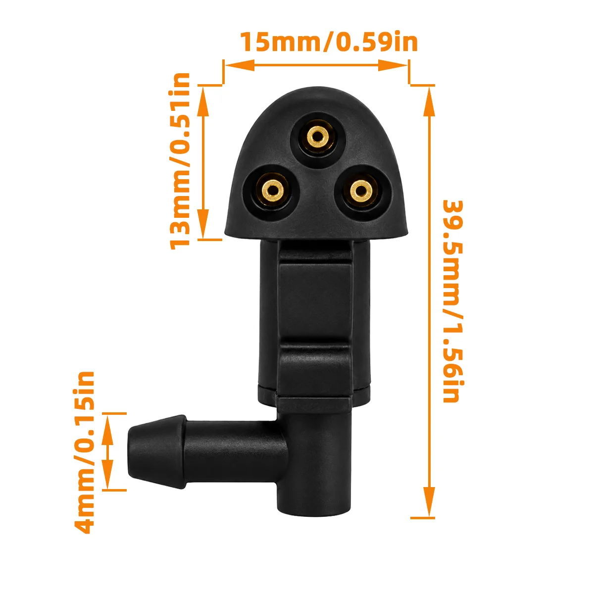 2 Stück 3-Loch-Auto-Scheibenwischer-Wassersprühdüse 901-955-PZ01, passend für Chevrolet Cruze Holden Cruze Autoteile Zubehör – Detail 7