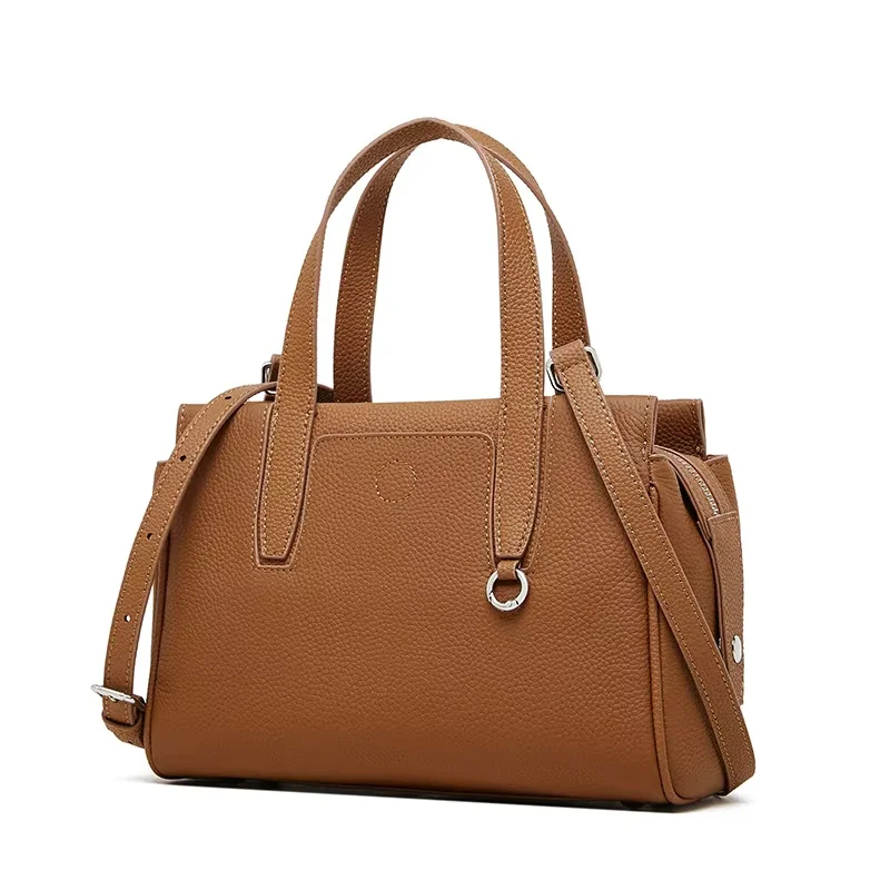 

Premium design first layer cowhide leather autumn versatile commuter portable new large-capacity messenger bag