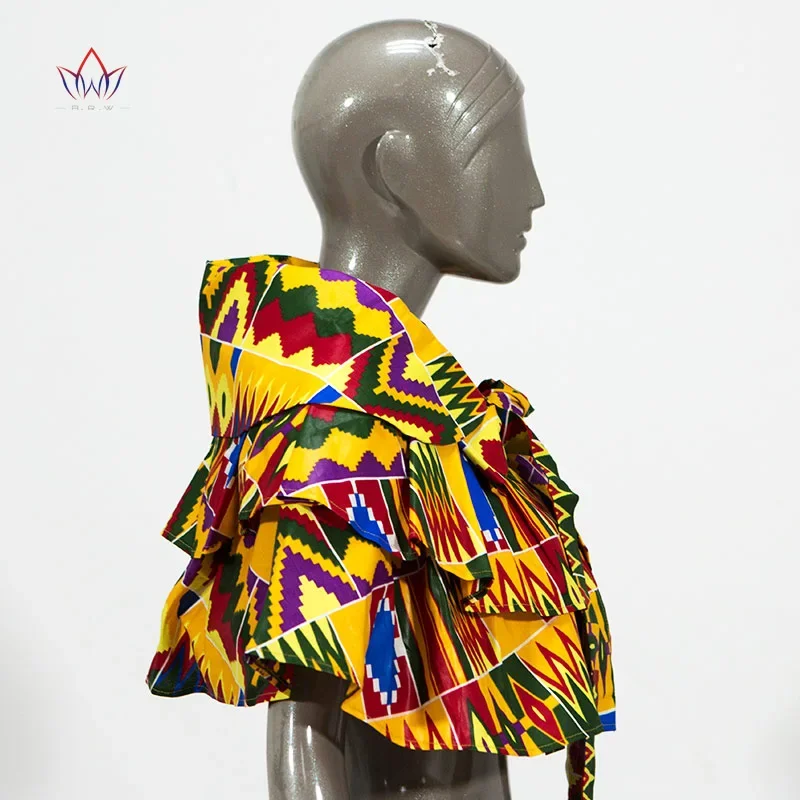 BRW 2024 Fabric African Necklaces For Women Shawl African Chokers Necklaces Print Ankara Tribal Handmade False Collar WYB257