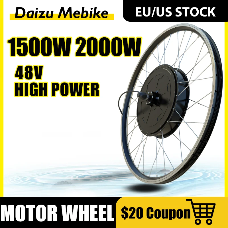 

Electric Bicycle Hub Motor Wheel 48V 1500W 2000W Brushless Motor 60KM Max Range 26'' 28'' 29'' 700C Electric Bike Conversion Kit