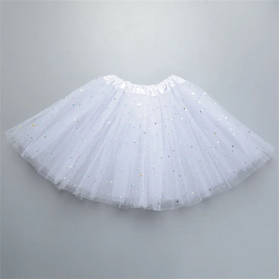 Girls Tulle Star Short Tutu Skirt Children Fancy Ballet Dancewear Party Costume Ball Gown Mini Skirt