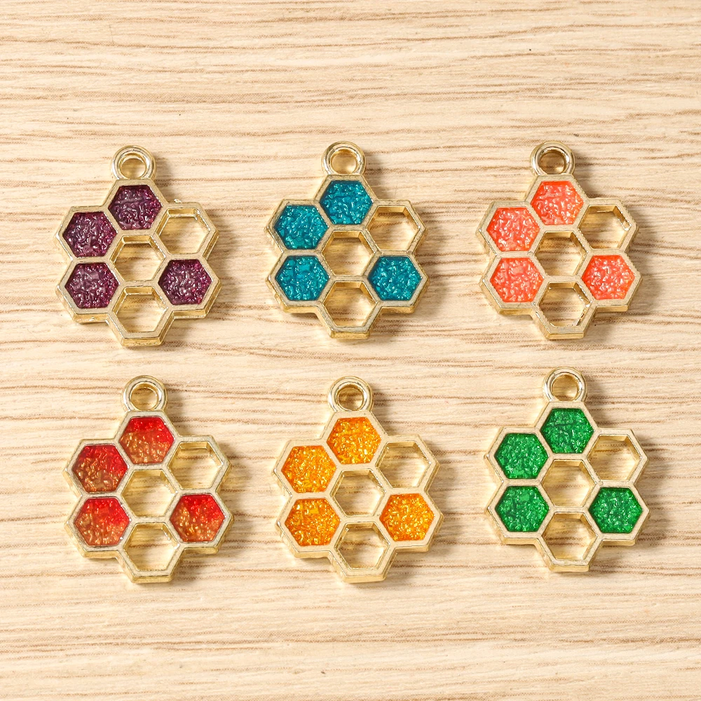 Tusember 20 Stück Bunte 19*15mm Kawaii Emaille Niedliche Honig-Bienen-Anhänger für Ohrringe, Halsketten, Schmuckherstellung, DIY-Zubehör – Detail 4