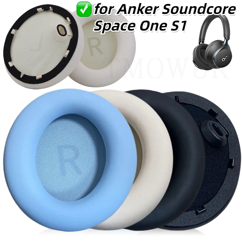 

1Pair Ear Pads for Anker Soundcore Space One S1 Headphones Elastic Foam Earpads Earmuff Sponge Ear Cushion Replace