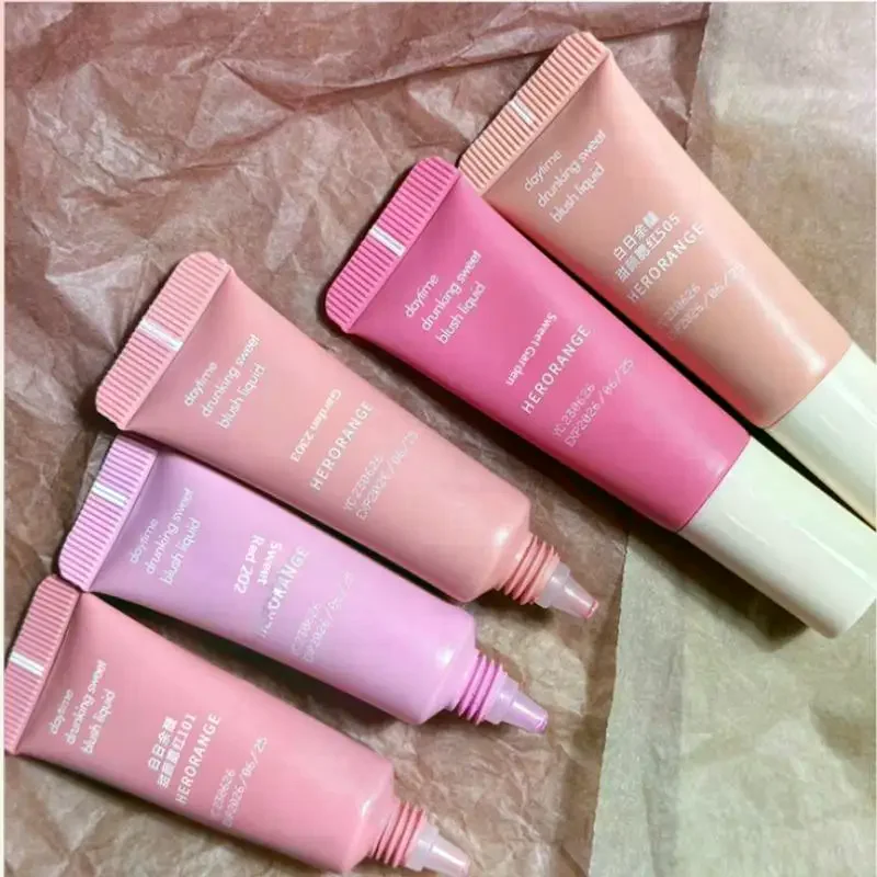 HERORANGE joue Blush Pigment Tube hydratant Rouge Blush cosmétique pour visage fard à joues liquide durable Blush éclaircissant maquillage