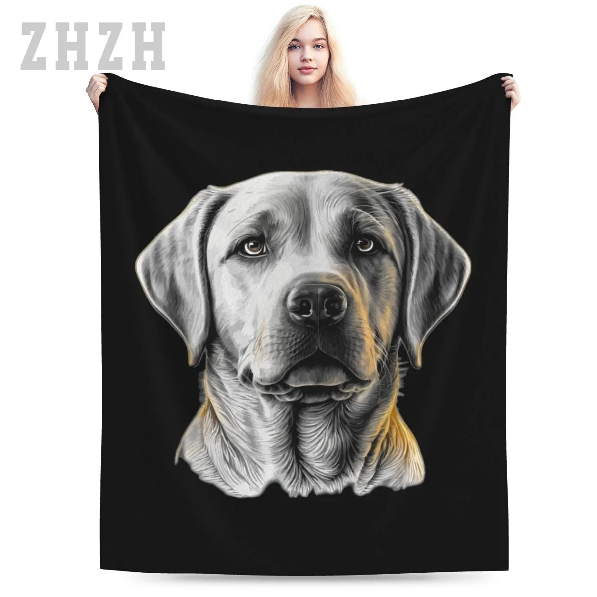 Blanket Labrador Retriever Cute Labrador And Dog Breed Flannel Multifunction Camping Sofa Cover Keep Warm