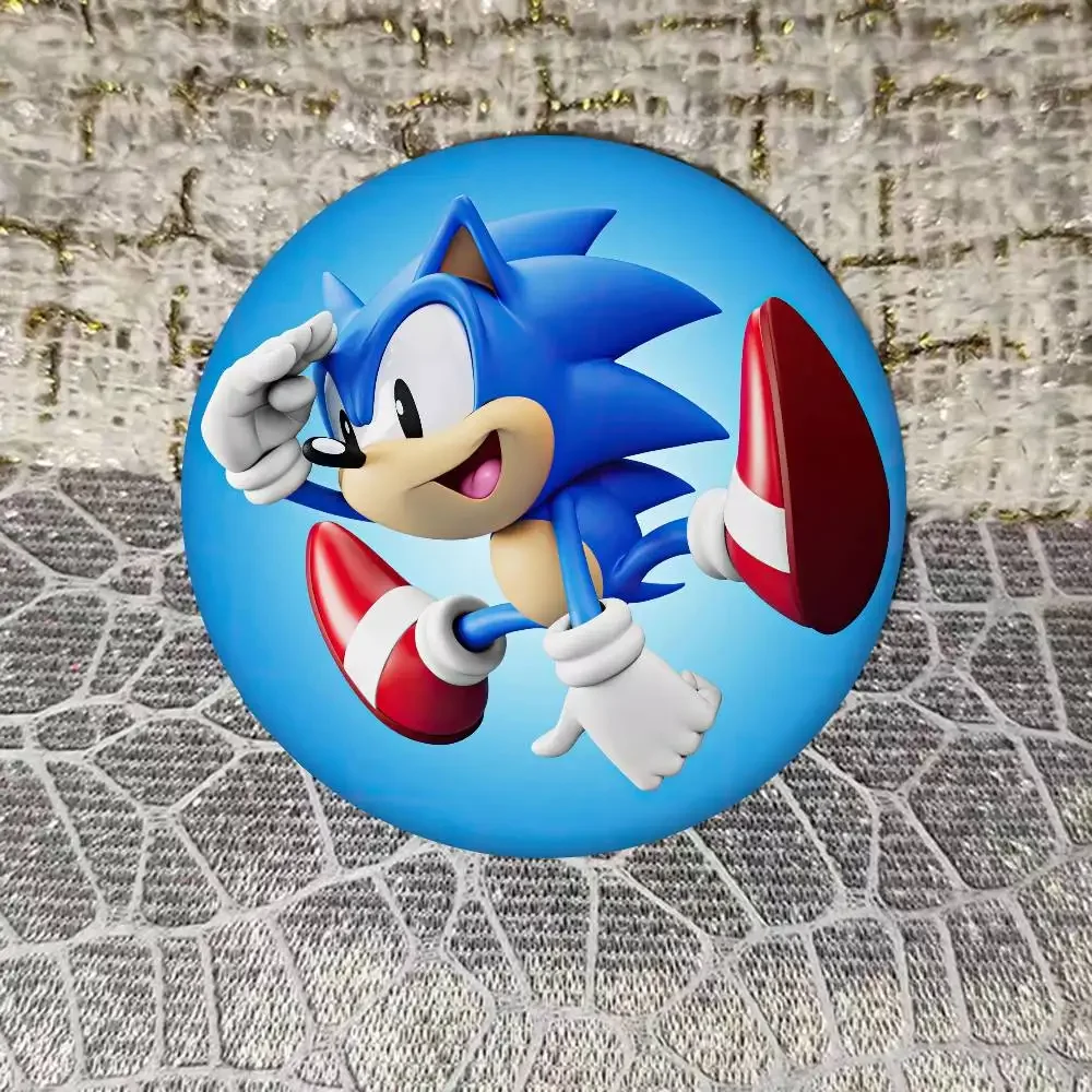 سونيك القنفذ صفيح دبوس زر مخصص أنيمي دور المدرسة القديمة بروش الكرتون طوق شارة مجوهرات هدية المشجعين #6