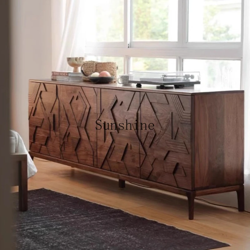 

Solid wood dining side locker medieval style light luxury simple living room entrance furniture