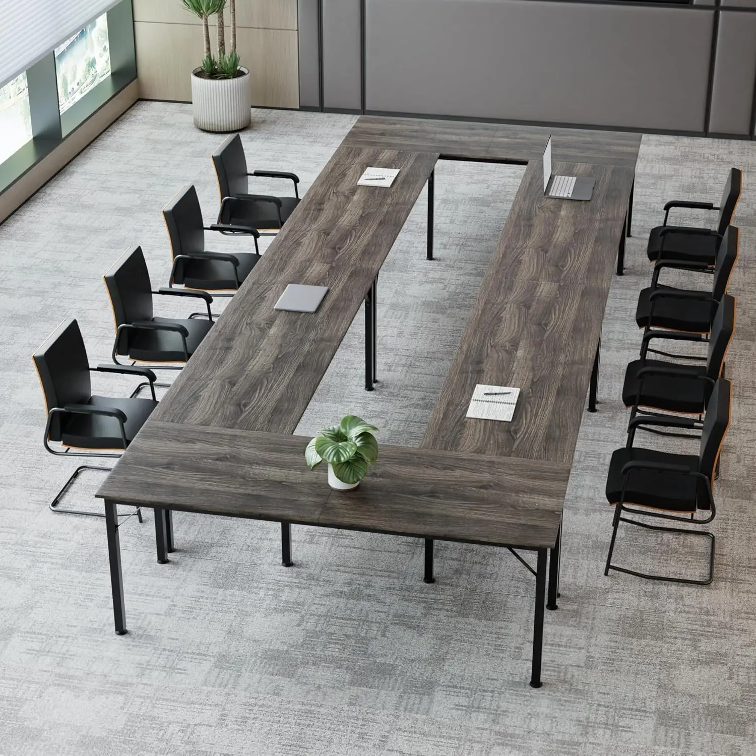 

6.5ft Conference Table with Flexible Configuration,Conference Room Table with Adjustable Footpads,Stable, Customized