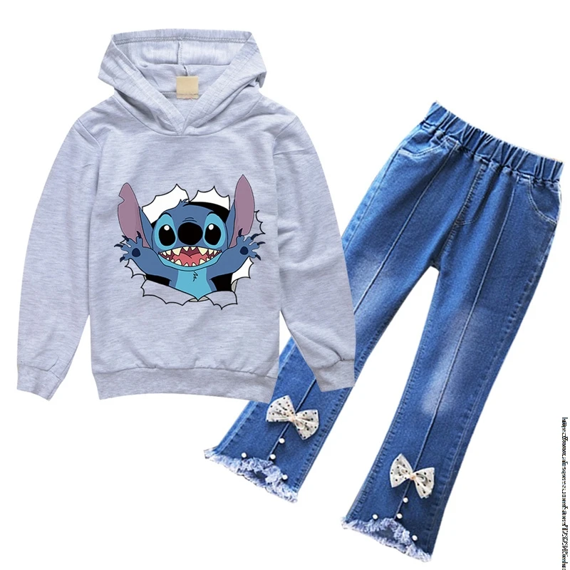 Cheap Popular Simple Stitch Long Sleeve Boys Girls Casual Wear Fun Graphics Everyday Style Energetic Spring Fall Sweatshirt Sets